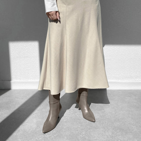 50%OFF:ストラップデザイン ショートブーツ(m72010)グレージュ/mamian(マミアン)