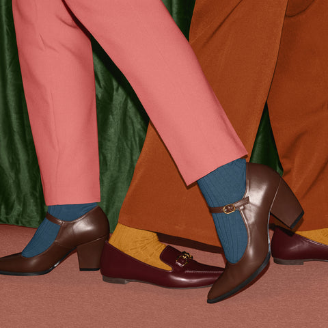 15%OFF:チャンキーヒール メリージェーンパンプス(m72013)ブラウン/mamian(マミアン)