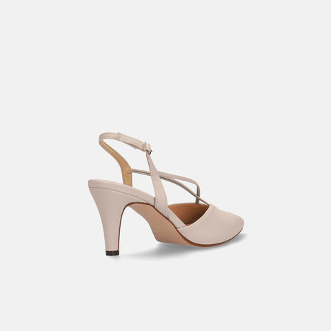 ラストワン15%OFF:クロス&バックストラップ パンプス(7240)グレージュ/mamian(マミアン)