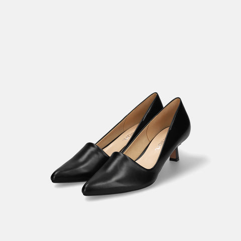ラストワン30%OFF:サイドコンシャス デザイン パンプス(m45007)ブラック/mamian(マミアン)