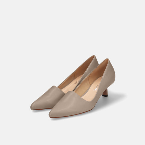 30%OFF:サイドコンシャス デザイン パンプス(m45007)グレージュ/mamian(マミアン)