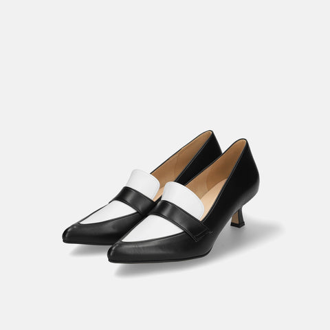 ラストワン40%OFF:ポインテッドトゥ ローファー パンプス(m55204)ブラック/C/mamian(マミアン)