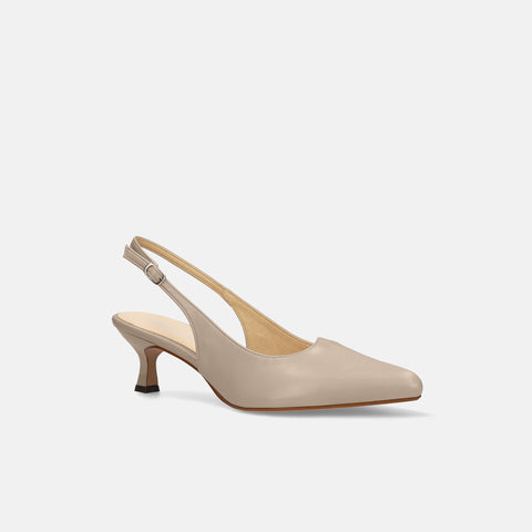15%OFF:ハートカット バックストラップパンプス(m55215)グレージュ/mamian(マミアン)