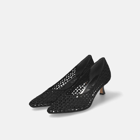 30%OFF:2025SS:Vカット メッシュ パンプス(m55602)ブラック/mamian(マミアン)