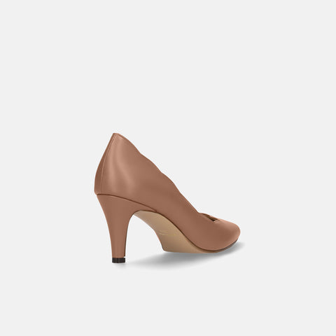 15%OFF:フラワーカット パンプス(m72005)ココアベージュ/mamian(マミアン)