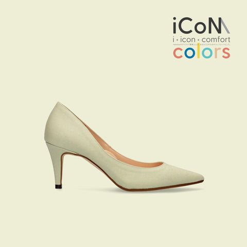 iCoN COLORS:ポインテッドトゥ リネン パンプス(C76535)SグリーンL/mamian(マミアン)