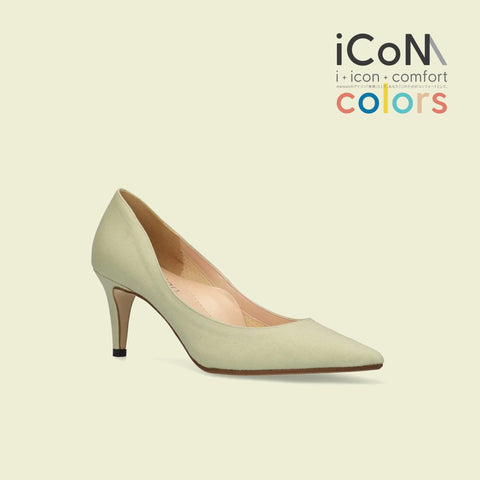 iCoN COLORS:ポインテッドトゥ リネン パンプス(C76535)SグリーンL/mamian(マミアン)