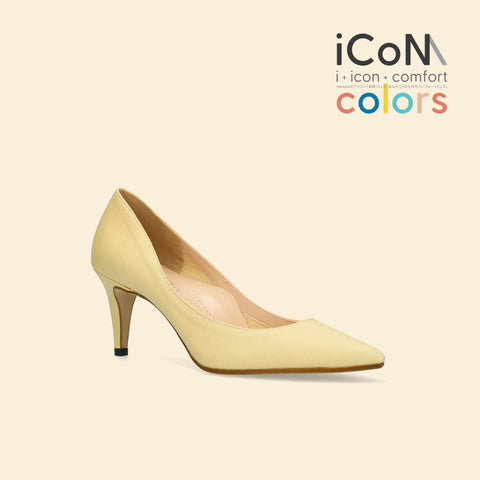 iCoN COLORS:ポインテッドトゥ リネン パンプス(C76535)SイエローL/mamian(マミアン)