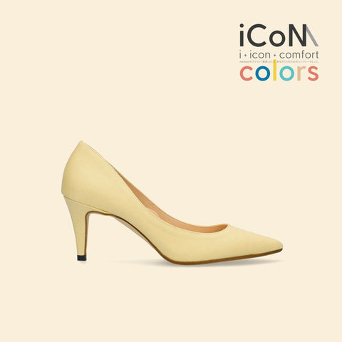 iCoN COLORS:ポインテッドトゥ リネン パンプス(C76535)SイエローL/mamian(マミアン)
