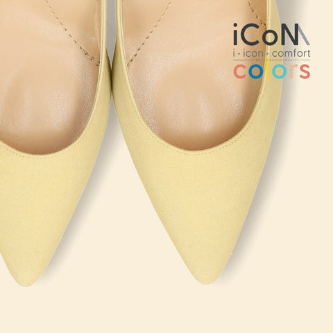 iCoN COLORS:ポインテッドトゥ リネン パンプス(C76535)SイエローL/mamian(マミアン)