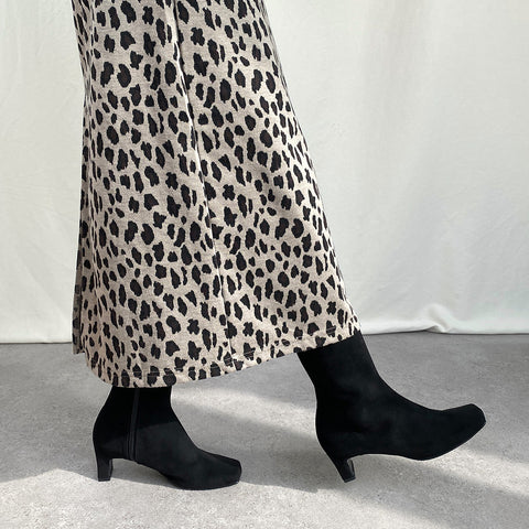 60%OFF:ワイドスクエアトゥ ショートブーツ(5400)ブラックS/mamian(マミアン)