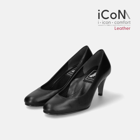iCoN BASIC【Leather】:7cmヒールラウンドトゥパンプス(10563)本革/mamian(マミアン)