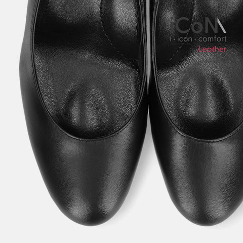 iCoN BASIC【Leather】:7cmヒールラウンドトゥパンプス(10563)本革/mamian(マミアン)