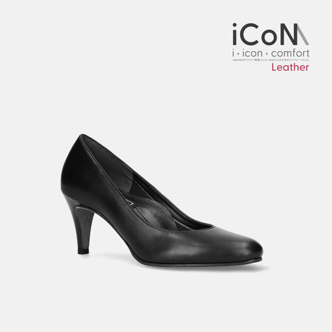 iCoN BASIC【Leather】:7cmヒールラウンドトゥパンプス(10563)本革/mamian(マミアン)