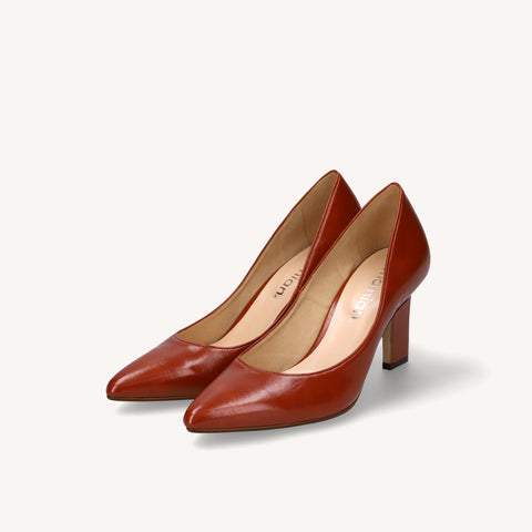 ラストワン均一SALE:ポインテッドトゥ パンプス(m81001)ブリックレッド/mamian(マミアン)
