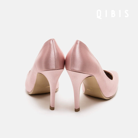 40%OFF:QIBIS ONE:9cmヒール ポインテッドトゥ パンプス(QM9004)Pベージュ/QIBIS(マミアン)