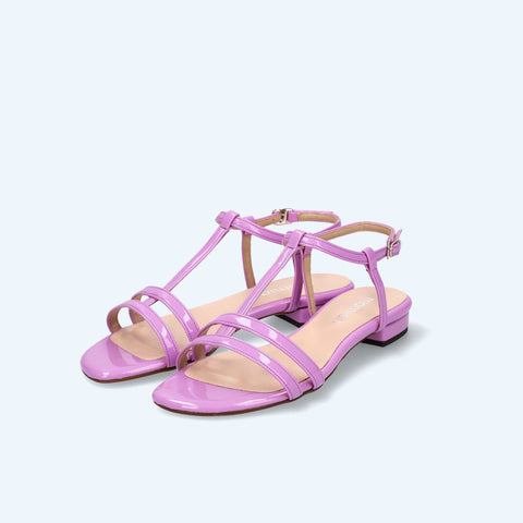 ラストワン限定特価2,990円:Tストラップ フラット サンダル(1225)LパープルE/mamian(マミアン)