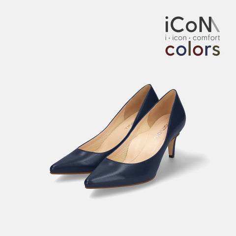 20%OFF：iCoN COLORS：ポインテッドトゥ スムース パンプス（C76533）ネイビー/mamian（マミアン）