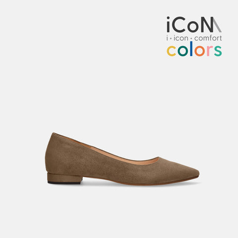 30%OFF：iCoN COLORS：ポインテッドトゥ スエード フラットシューズ（C20142）トープS/mamian（マミアン）