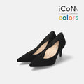 20%OFF：2025AW：iCoN COLORS：ポインテッドトゥ スエード パンプス（C76532）ブラックS/mamian（マミアン）