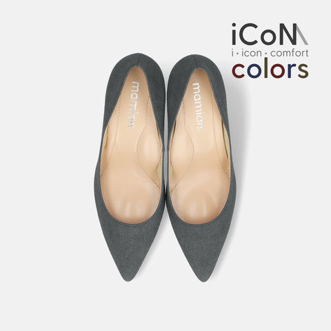 30%OFF：iCoN COLORS：ポインテッドトゥ スエード パンプス（C76532）チャコールS/mamian（マミアン）