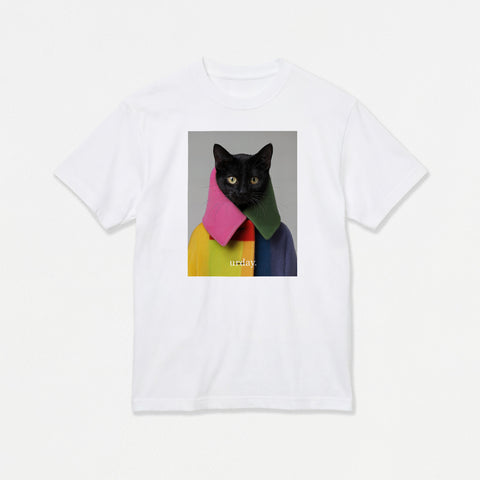 予約：urday【Animal／Black Cat／G】フォトTシャツ（6214581）ホワイト/urday（マミアン）