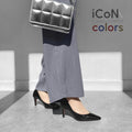 ラストワンiCoN COLORS：ポインテッドトゥ クロコ型押し パンプス（C76534）ブラックCR/mamian（マミアン）
