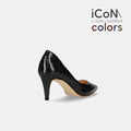 ラストワンiCoN COLORS：ポインテッドトゥ クロコ型押し パンプス（C76534）ブラックCR/mamian（マミアン）