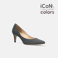 iCoN COLORS：ポインテッドトゥ スエード パンプス（C76532）チャコールS/mamian（マミアン）