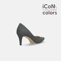 iCoN COLORS：ポインテッドトゥ スエード パンプス（C76532）チャコールS/mamian（マミアン）