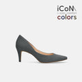 iCoN COLORS：ポインテッドトゥ スエード パンプス（C76532）チャコールS/mamian（マミアン）