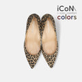 iCoN COLORS：ポインテッドトゥ スエード パンプス（C76532）レオパードS/mamian（マミアン）