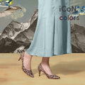 iCoN COLORS：ポインテッドトゥ スエード パンプス（C76532）レオパードS/mamian（マミアン）