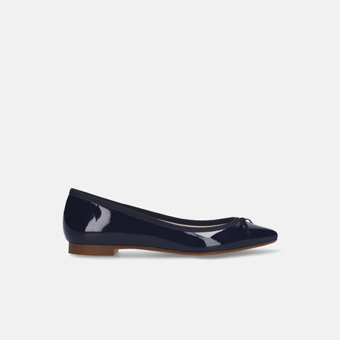 10% OFF: 2024SSBI: Pointed Toe Flat Ballet Shoes (1333) Navy E