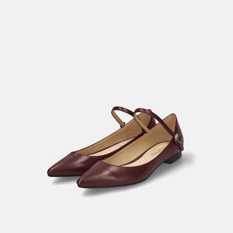 Out of Stock Last One 30% OFF: 2022AW: Strap Design Shallow Instep Flat Shoes (4801) Black G