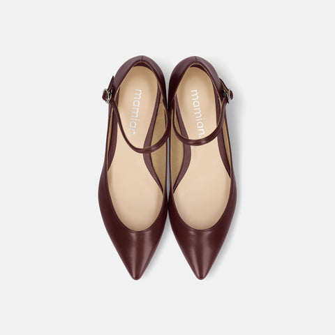 Out of Stock Last One 30% OFF: 2022AW: Strap Design Shallow Instep Flat Shoes (4801) Black G