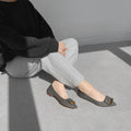 予約：2025AW：アクセントバックル フラットシューズ（m17006）チャコールS/mamian（マミアン）