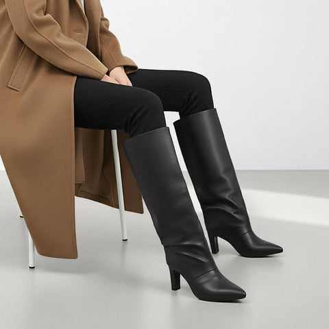 25% OFF: 2023AW: Wide shaft long boots (m81007) Black