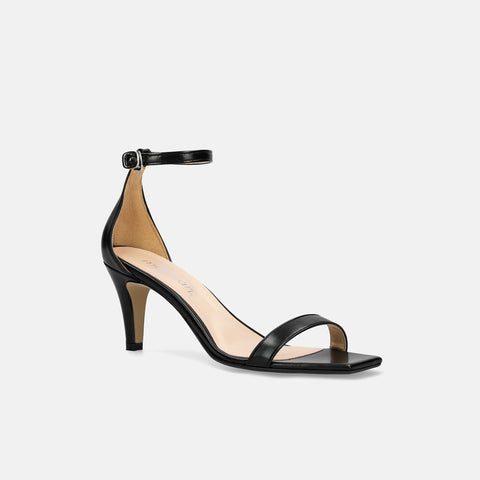 予約：2026SS：シンプル ストラップ サンダル（735）ブラック/mamian（マミアン）