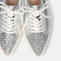 予約：グリッターコンビ スニーカー（m1004）シルバー/C/mamian（マミアン）