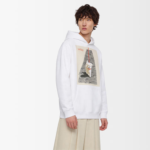 予約：urday【dog】アートワークスウェットプルパーカ（u-a-spk-0001-06）ホワイト