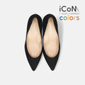 予約：2025SS：iCoN COLORS：ポインテッドトゥ リネン パンプス（C76535）ブラックL/mamian（マミアン）