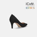 予約：2025SS：iCoN COLORS：ポインテッドトゥ リネン パンプス（C76535）ブラックL/mamian（マミアン）