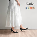 予約：2025SS：iCoN COLORS：ポインテッドトゥ リネン パンプス（C76535）ブラックL/mamian（マミアン）