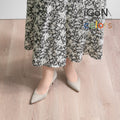 予約：2025SS：iCoN COLORS：ポインテッドトゥ リネン パンプス（C76535）キナリL/mamian（マミアン）