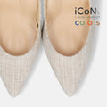 予約：2025SS：iCoN COLORS：ポインテッドトゥ リネン パンプス（C76535）キナリL/mamian（マミアン）