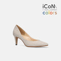 予約：2025SS：iCoN COLORS：ポインテッドトゥ リネン パンプス（C76535）キナリL/mamian（マミアン）