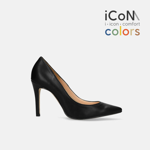 20%OFF：2025AW：iCoN COLORS：ポインテッドトゥ パンプス（C9043）ブラック/mamian（マミアン）