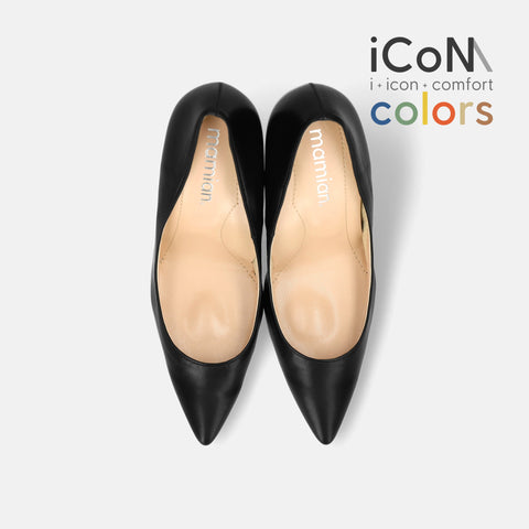 20%OFF：2025AW：iCoN COLORS：ポインテッドトゥ パンプス（C9043）ブラック/mamian（マミアン）