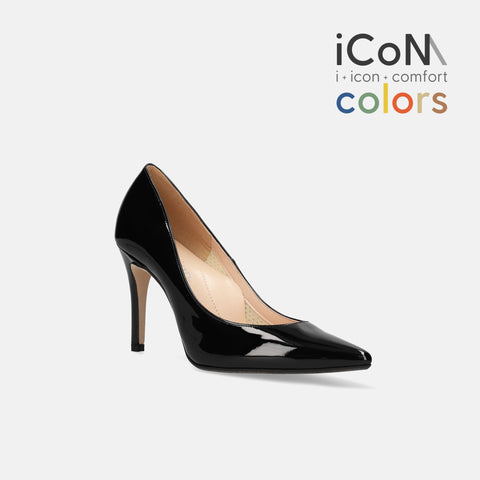 20%OFF：2025AW：iCoN COLORS：ポインテッドトゥ パンプス（C9043）ブラックE/mamian（マミアン）